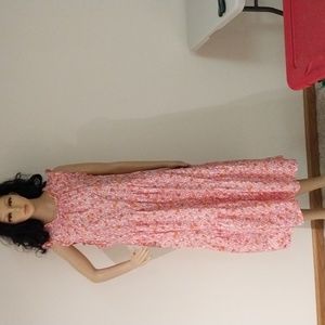 J Crew pink and orange 🍊 maxi dress with pockets